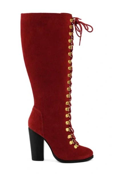Rag & Co Street Slay Knee High Boot In Red