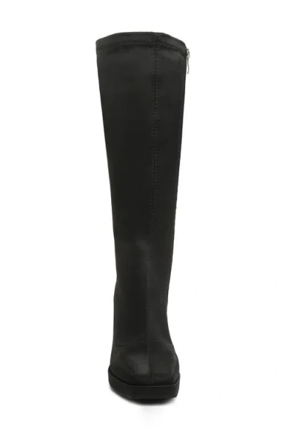 Rag & Co Presto Black Stretchable Satin Long Boot In Black