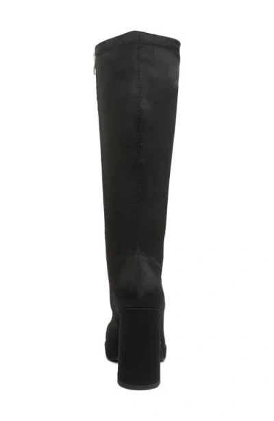 Rag & Co Presto Black Stretchable Satin Long Boot In Black