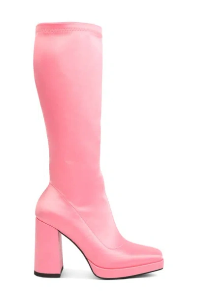 Rag & Co Presto Knee High Boot In Pink