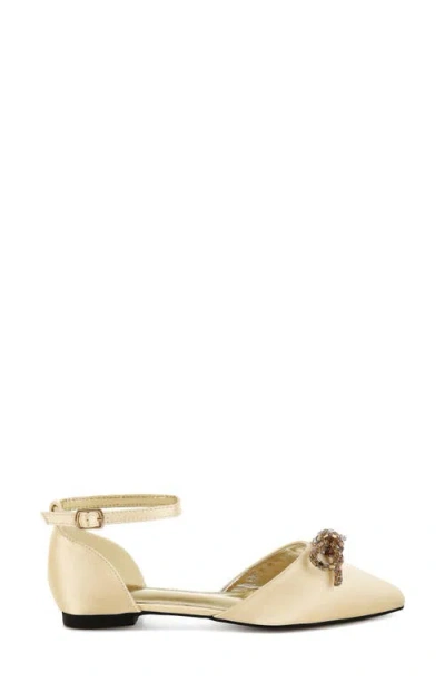 Rag & Co Simina Embellished Ankle Tie Flat In Multi