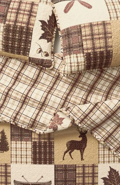 Woven & Weft Patchwork Plaid Quilt Set In Brown