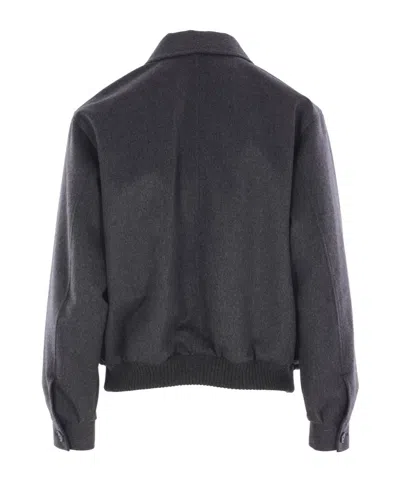 Auralee Cashmere Zip Jacket In Blue