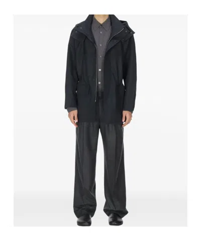 Auralee Oversized Parka Coat In Blue