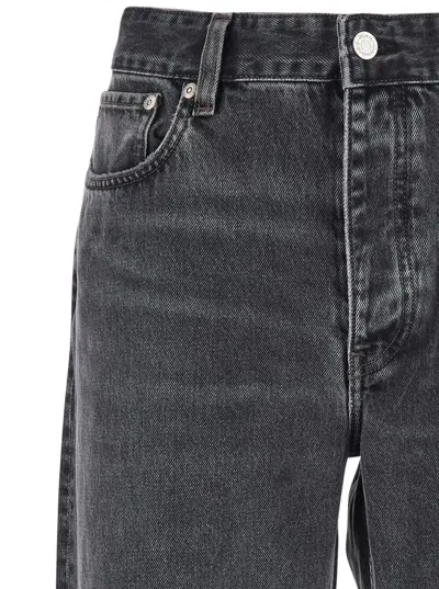 Won Hundred Black Jeans With Belt Loops In Denim Man In Black