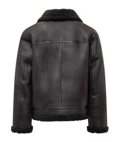 Apc Ecoshearling Casual Jacket With Textured Finish In Black