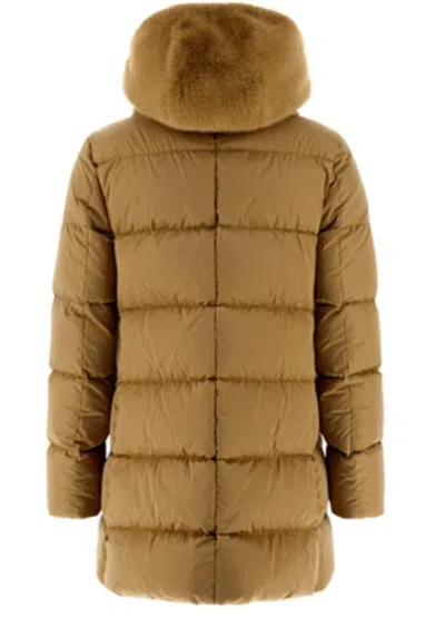 Herno Hooded Down Jacket In Brown