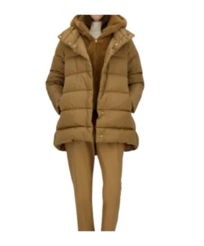 Herno Hooded Down Jacket In Brown