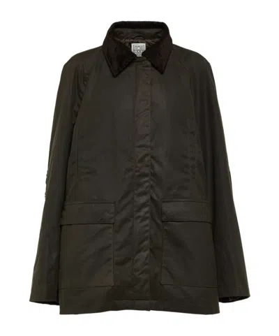 Totême Country Coated Cotton Jacket In Black