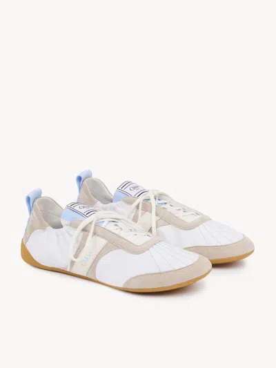 Chloé Kick Mixed Leather Low-top Sneakers In Multi