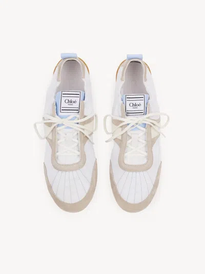 Chloé Kick Mixed Leather Low-top Sneakers In Multi