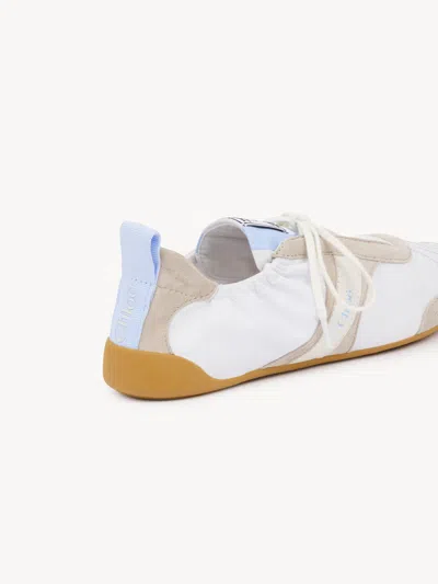 Chloé Kick Mixed Leather Low-top Sneakers In Multi