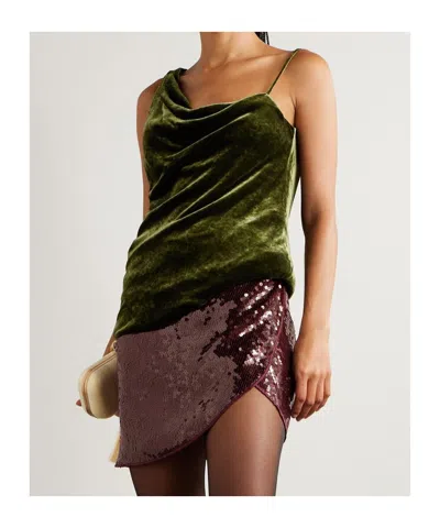 Dries Van Noten Asymmetrical Draped Top In Green