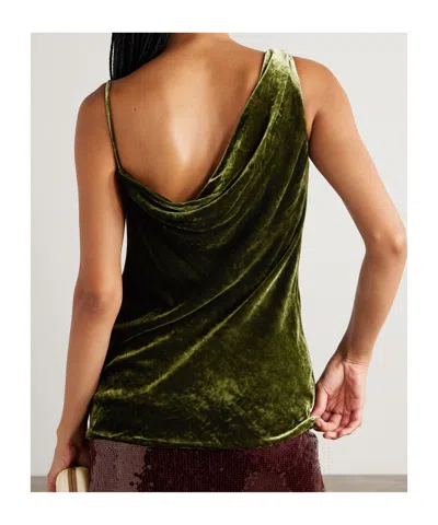 Dries Van Noten Asymmetrical Draped Top In Green