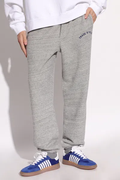 Dsquared2 Logo Printed Drawstring Sweatpants In Gray