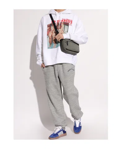 Dsquared2 Logo Printed Drawstring Sweatpants In Gray