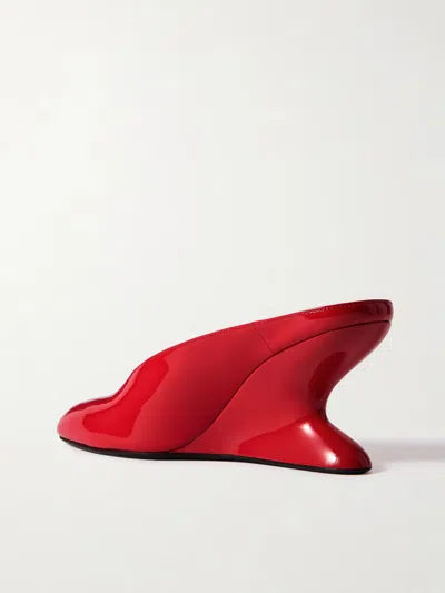 Alaïa Patent-leather Wedge Mules In Multi