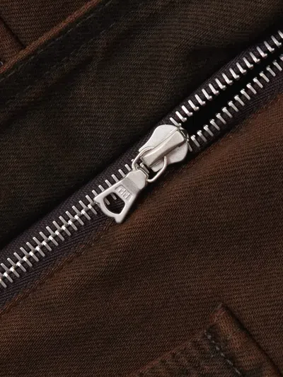 Dries Van Noten Long-sleeved Denim Jacket In Brown