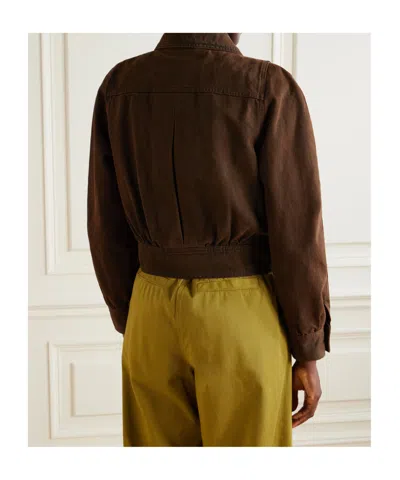 Dries Van Noten Long-sleeved Denim Jacket In Brown