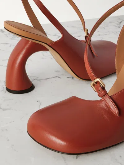 Dries Van Noten Arched Heel Asymmetric Square Toe Pump In Multi