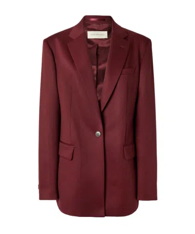 Dries Van Noten Long-sleeved Suit Jacket In Burgundy
