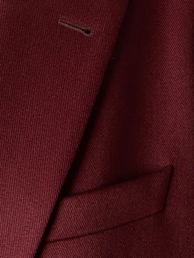 Dries Van Noten Long-sleeved Suit Jacket In Burgundy