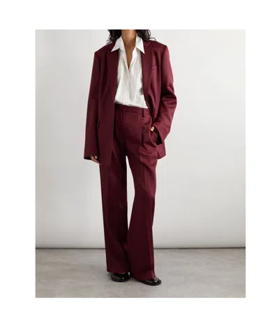 Dries Van Noten Long-sleeved Suit Jacket In Burgundy