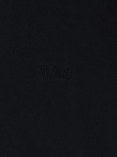 Apc A.p.c. Men Black Crewneck T-shirt With Contrasting Details In Cotton Man In Black