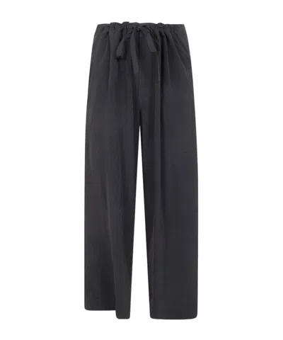 Y's Crepe Straight Leg Drawstring Pants In Black