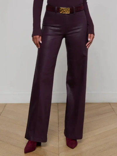 L'agence Scottie Coated Wide-leg Jean In Purple