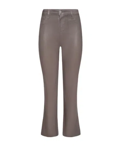 L'agence Kendra Coated Cropped Flare Jean In Brown