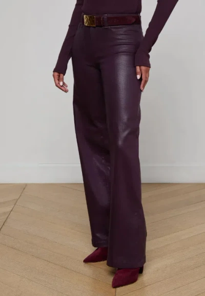 L'agence Scottie Coated Wide-leg Jean In Purple