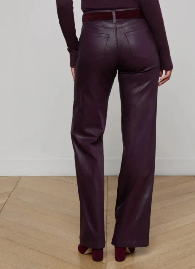 L'agence Scottie Coated Wide-leg Jean In Purple