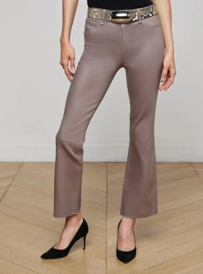 L'agence Kendra Coated Cropped Flare Jean In Brown