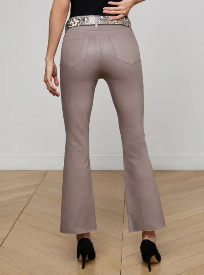 L'agence Kendra Coated Cropped Flare Jean In Brown