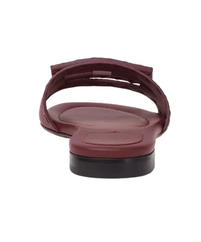 Fendi Baguette Ff Leather Buckle Flat Slide Sandals In Multi