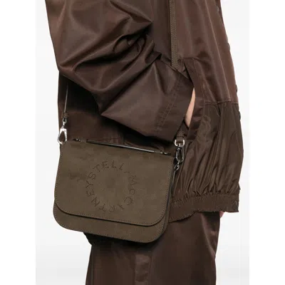 Stella Mccartney Logo-perforated Cross Body Bag In Brown