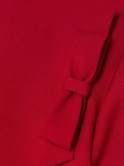 Valentino Bow-embellished Wool And Silk-blend Mini Dress In Red
