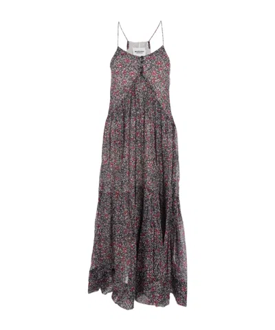 Isabel Marant Étoile Sabbba Floral-patterm Midi Dress In Black