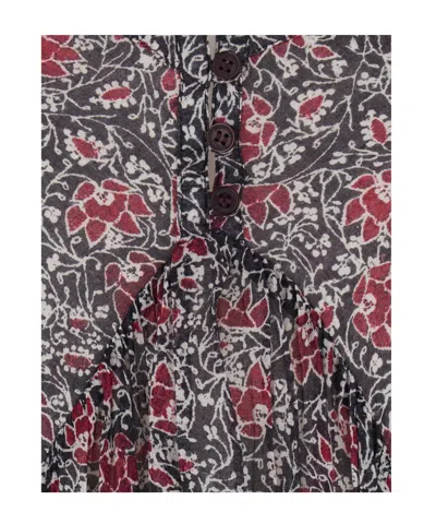 Isabel Marant Étoile Sabbba Floral-patterm Midi Dress In Black