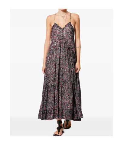 Isabel Marant Étoile Sabbba Floral-patterm Midi Dress In Black