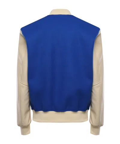 Giuliano Galiano Patchwork Baseball Jacket In Blue