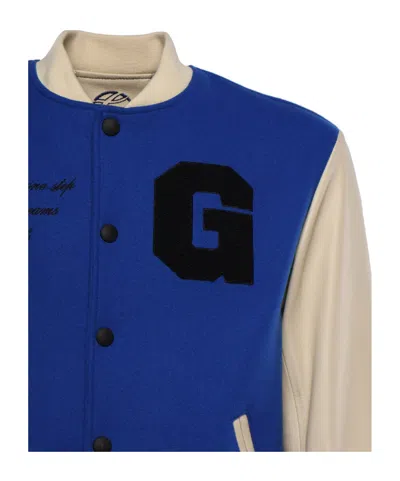 Giuliano Galiano Patchwork Baseball Jacket In Blue