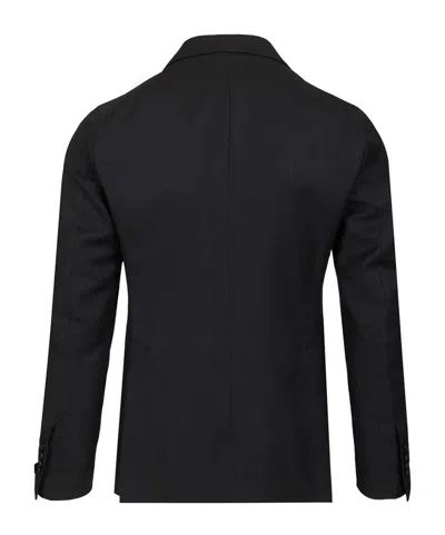 Tagliatore Double-breasted Herringbone Fabric Blazer Jackets Blue In Multi