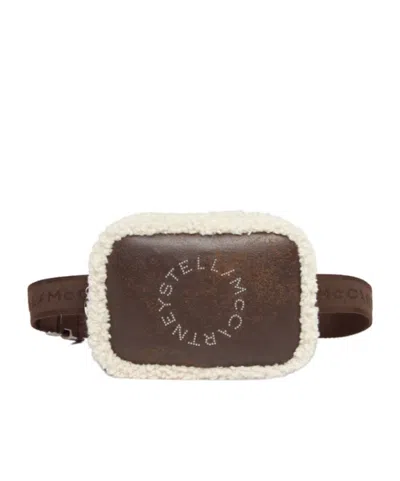 Stella Mccartney Logo Plush-lined Bum Bag In Brown