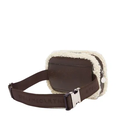 Stella Mccartney Logo Plush-lined Bum Bag In Brown
