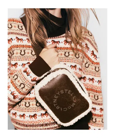 Stella Mccartney Logo Plush-lined Bum Bag In Brown