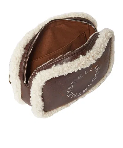Stella Mccartney Logo Plush-lined Bum Bag In Brown