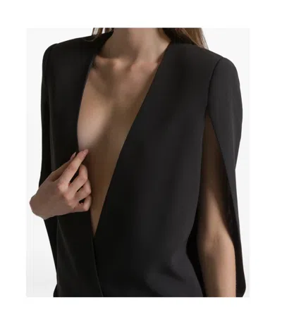 Alberta Ferretti Jacket Deep V Neck Cape Sleeves Shoulders In Animal Print