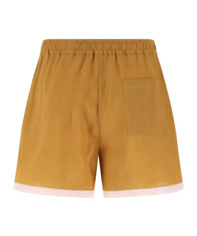 Marni Linen Shorts Bermuda And Short Yellow In Yellow